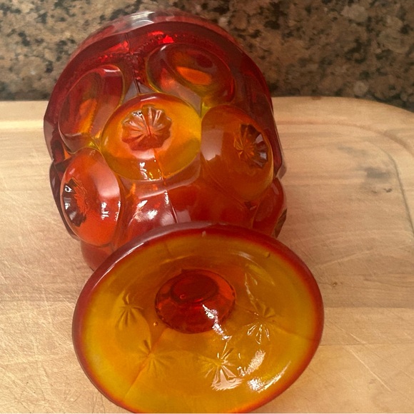 Red orange goblet glass vintage - Picture 5 of 11